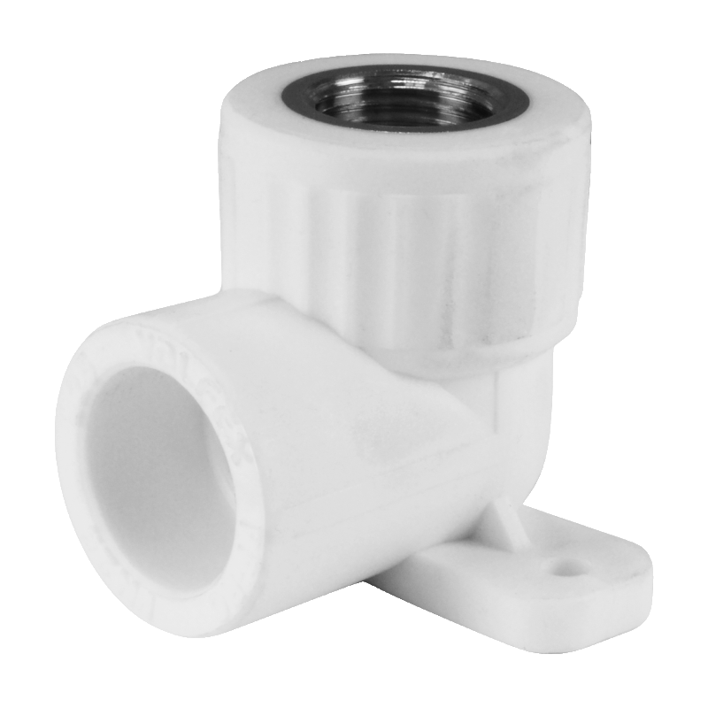 Угольник PP-R комбинированный белый ВР Дн 20х3/4" с креплением VALFEX 10120225